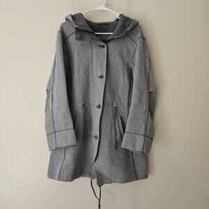 OSKA Gray Outerwear Long Sleeve Hooded Full Zipper Coat Size 1 US 6/8